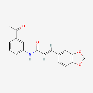 molecular formula C18H15NO4 B5544693 N-(3-acetylphenyl)-3-(1,3-benzodioxol-5-yl)acrylamide 