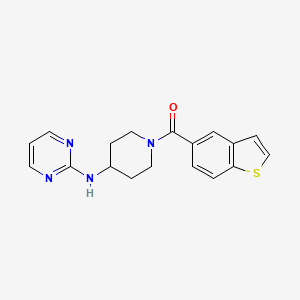 molecular formula C18H18N4OS B5544699 N-[1-(1-benzothien-5-ylcarbonyl)-4-piperidinyl]-2-pyrimidinamine 