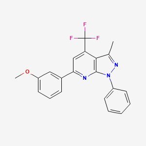 6-(3-methoxyphenyl)-3-methyl-1-phenyl-4-(trifluoromethyl)-1H-pyrazolo[3,4-b]pyridine