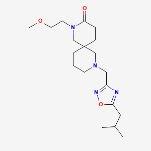 molecular formula C19H32N4O3 B5544743 8-[(5-isobutyl-1,2,4-oxadiazol-3-yl)methyl]-2-(2-methoxyethyl)-2,8-diazaspiro[5.5]undecan-3-one 