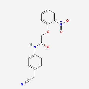 molecular formula C16H13N3O4 B5544760 N-[4-(cyanomethyl)phenyl]-2-(2-nitrophenoxy)acetamide 