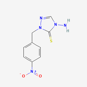 molecular formula C9H9N5O2S B5544779 4-amino-2-(4-nitrobenzyl)-2,4-dihydro-3H-1,2,4-triazole-3-thione 