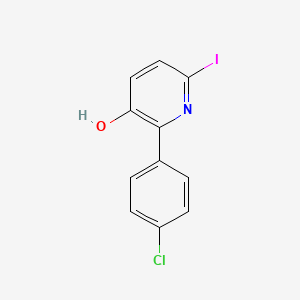 molecular formula C11H7ClINO B5544801 2-(4-氯苯基)-6-碘-3-吡啶醇 