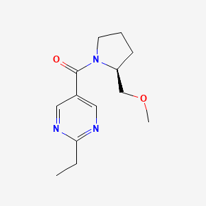 molecular formula C13H19N3O2 B5544805 2-ethyl-5-{[(2S)-2-(methoxymethyl)-1-pyrrolidinyl]carbonyl}pyrimidine 