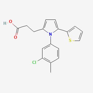 molecular formula C18H16ClNO2S B5544811 3-[1-(3-chloro-4-methylphenyl)-5-(2-thienyl)-1H-pyrrol-2-yl]propanoic acid 