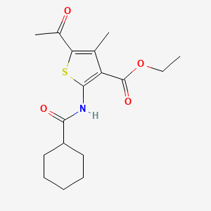molecular formula C17H23NO4S B5544813 ethyl 5-acetyl-2-[(cyclohexylcarbonyl)amino]-4-methyl-3-thiophenecarboxylate 