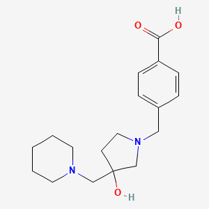 molecular formula C18H26N2O3 B5544818 4-{[3-hydroxy-3-(piperidin-1-ylmethyl)pyrrolidin-1-yl]methyl}benzoic acid 