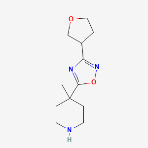 molecular formula C12H19N3O2 B5544841 4-methyl-4-[3-(tetrahydro-3-furanyl)-1,2,4-oxadiazol-5-yl]piperidine hydrochloride 