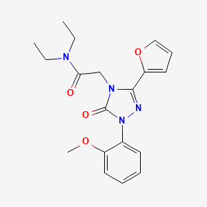 molecular formula C19H22N4O4 B5544848 N,N-二乙基-2-[3-(2-呋喃基)-1-(2-甲氧基苯基)-5-氧代-1,5-二氢-4H-1,2,4-三唑-4-基]乙酰胺 