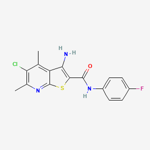 3-amino-5-chloro-N-(4-fluorophenyl)-4,6-dimethylthieno[2,3-b]pyridine-2-carboxamide