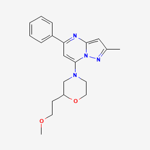 molecular formula C20H24N4O2 B5544853 7-[2-(2-methoxyethyl)morpholin-4-yl]-2-methyl-5-phenylpyrazolo[1,5-a]pyrimidine 