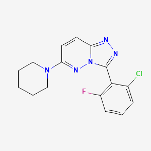 molecular formula C16H15ClFN5 B5544915 3-(2-chloro-6-fluorophenyl)-6-(1-piperidinyl)[1,2,4]triazolo[4,3-b]pyridazine 