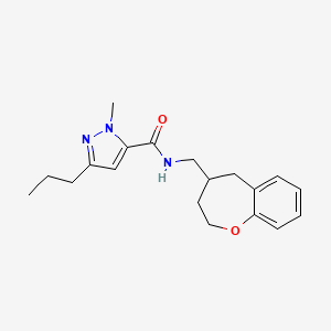 molecular formula C19H25N3O2 B5544921 1-methyl-3-propyl-N-(2,3,4,5-tetrahydro-1-benzoxepin-4-ylmethyl)-1H-pyrazole-5-carboxamide 