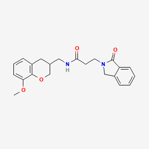 molecular formula C22H24N2O4 B5544935 N-[(8-methoxy-3,4-dihydro-2H-chromen-3-yl)methyl]-3-(1-oxo-1,3-dihydro-2H-isoindol-2-yl)propanamide 