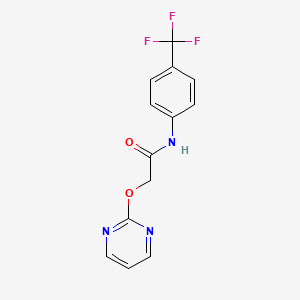 molecular formula C13H10F3N3O2 B5544943 2-(2-pyrimidinyloxy)-N-[4-(trifluoromethyl)phenyl]acetamide 