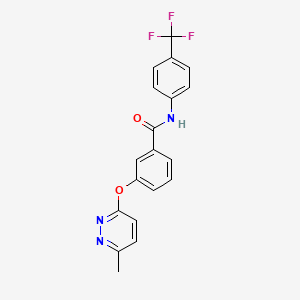 molecular formula C19H14F3N3O2 B5544975 3-[(6-methyl-3-pyridazinyl)oxy]-N-[4-(trifluoromethyl)phenyl]benzamide 
