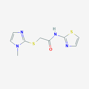 molecular formula C9H10N4OS2 B5544999 2-[(1-甲基-1H-咪唑-2-基)硫代]-N-1,3-噻唑-2-基乙酰胺 