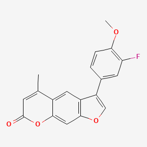 molecular formula C19H13FO4 B5545003 3-(3-fluoro-4-methoxyphenyl)-5-methyl-7H-furo[3,2-g]chromen-7-one 