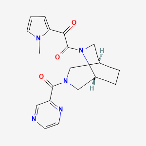 molecular formula C19H21N5O3 B5545008 1-(1-甲基-1H-吡咯-2-基)-2-氧代-2-[(1S*,5R*)-3-(2-吡嗪基羰基)-3,6-二氮杂双环[3.2.2]壬-6-基]乙酮 