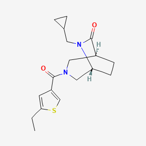 molecular formula C18H24N2O2S B5545011 (1S*,5R*)-6-(环丙基甲基)-3-[(5-乙基-3-噻吩基)羰基]-3,6-二氮杂双环[3.2.2]壬烷-7-酮 