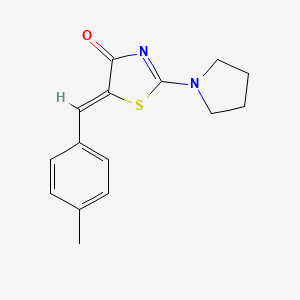 molecular formula C15H16N2OS B5545028 5-(4-methylbenzylidene)-2-(1-pyrrolidinyl)-1,3-thiazol-4(5H)-one 