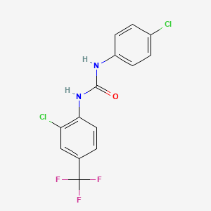 molecular formula C14H9Cl2F3N2O B5545042 N-(4-chlorophenyl)-N'-[2-chloro-4-(trifluoromethyl)phenyl]urea 