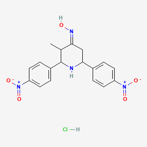 molecular formula C18H19ClN4O5 B5545056 3-methyl-2,6-bis(4-nitrophenyl)-4-piperidinone oxime hydrochloride 