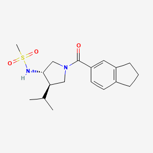 molecular formula C18H26N2O3S B5545067 N-[(3S*,4R*)-1-(2,3-dihydro-1H-inden-5-ylcarbonyl)-4-isopropyl-3-pyrrolidinyl]methanesulfonamide 