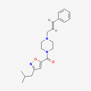 molecular formula C21H27N3O2 B5545078 1-[(3-isobutyl-5-isoxazolyl)carbonyl]-4-[(2E)-3-phenyl-2-propen-1-yl]piperazine 