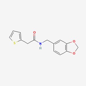 molecular formula C14H13NO3S B5545081 N-(1,3-苯并二氧杂环-5-基甲基)-2-(2-噻吩基)乙酰胺 