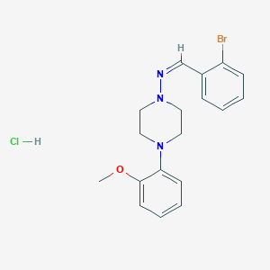 molecular formula C18H21BrClN3O B5545087 N-(2-bromobenzylidene)-4-(2-methoxyphenyl)-1-piperazinamine hydrochloride 