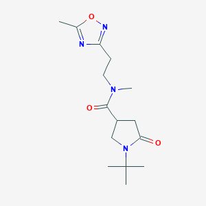 molecular formula C15H24N4O3 B5545094 1-tert-butyl-N-methyl-N-[2-(5-methyl-1,2,4-oxadiazol-3-yl)ethyl]-5-oxo-3-pyrrolidinecarboxamide 
