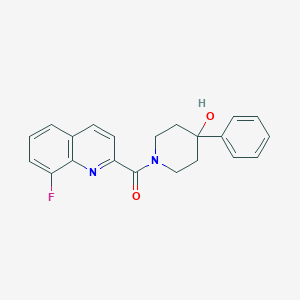 molecular formula C21H19FN2O2 B5545097 1-[(8-fluoro-2-quinolinyl)carbonyl]-4-phenyl-4-piperidinol 