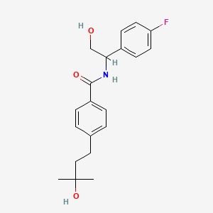 molecular formula C20H24FNO3 B5545104 N-[1-(4-fluorophenyl)-2-hydroxyethyl]-4-(3-hydroxy-3-methylbutyl)benzamide 