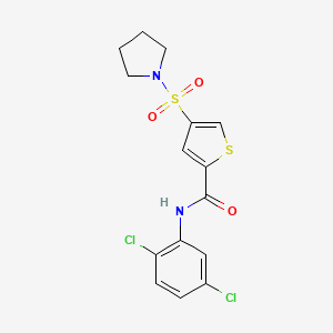 molecular formula C15H14Cl2N2O3S2 B5545129 N-(2,5-二氯苯基)-4-(1-吡咯烷基磺酰基)-2-噻吩甲酰胺 