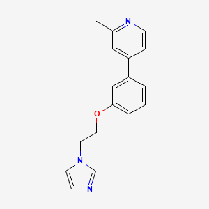 molecular formula C17H17N3O B5545137 4-{3-[2-(1H-imidazol-1-yl)ethoxy]phenyl}-2-methylpyridine 
