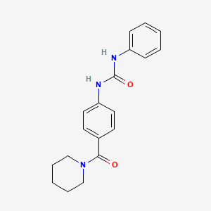 molecular formula C19H21N3O2 B5545166 N-phenyl-N'-[4-(1-piperidinylcarbonyl)phenyl]urea 