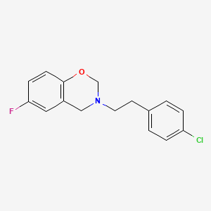 molecular formula C16H15ClFNO B5545167 3-[2-(4-chlorophenyl)ethyl]-6-fluoro-3,4-dihydro-2H-1,3-benzoxazine 