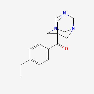 molecular formula C16H21N3O B5545190 (4-ethylphenyl)(1,3,5-triazatricyclo[3.3.1.1~3,7~]dec-7-yl)methanone 