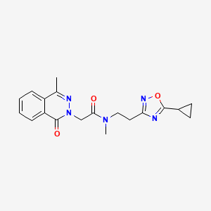 molecular formula C19H21N5O3 B5545195 N-[2-(5-cyclopropyl-1,2,4-oxadiazol-3-yl)ethyl]-N-methyl-2-(4-methyl-1-oxo-2(1H)-phthalazinyl)acetamide 