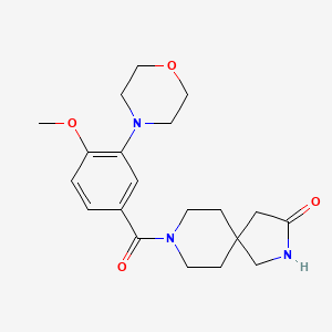 molecular formula C20H27N3O4 B5545200 8-[4-甲氧基-3-(4-吗啉基)苯甲酰基]-2,8-二氮杂螺[4.5]癸-3-酮 