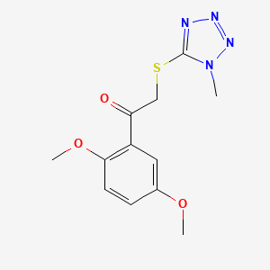 molecular formula C12H14N4O3S B5545204 1-(2,5-二甲氧基苯基)-2-[(1-甲基-1H-四唑-5-基)硫代]乙酮 