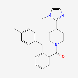 molecular formula C24H27N3O B5545223 1-[2-(4-甲基苄基)苯甲酰基]-4-(1-甲基-1H-咪唑-2-基)哌啶 