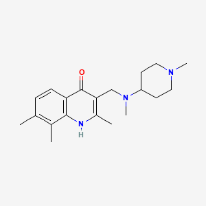 molecular formula C20H29N3O B5545250 2,7,8-三甲基-3-{[甲基(1-甲基-4-哌啶基)氨基]甲基}-4-喹啉醇 
