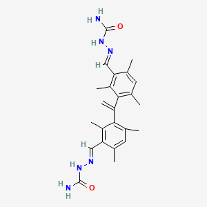 molecular formula C24H30N6O2 B5545270 3,3'-(1,1-乙烯二基)双(2,4,6-三甲基苯甲醛)二缩氨基甲酮 