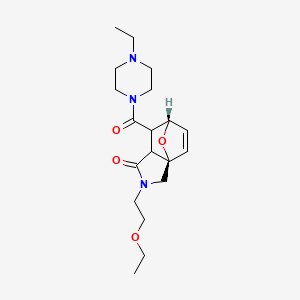 molecular formula C19H29N3O4 B5545277 (3aR*,6S*)-2-(2-乙氧基乙基)-7-[(4-乙基哌嗪-1-基)羰基]-2,3,7,7a-四氢-3a,6-环氧异吲哚-1(6H)-酮 