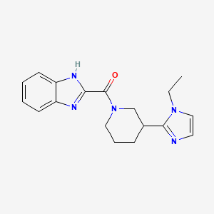 molecular formula C18H21N5O B5545283 2-{[3-(1-ethyl-1H-imidazol-2-yl)piperidin-1-yl]carbonyl}-1H-benzimidazole 