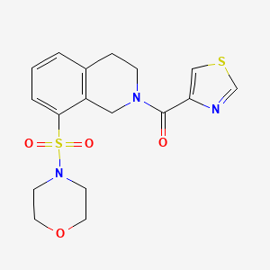 molecular formula C17H19N3O4S2 B5545313 8-(morpholin-4-ylsulfonyl)-2-(1,3-thiazol-4-ylcarbonyl)-1,2,3,4-tetrahydroisoquinoline 