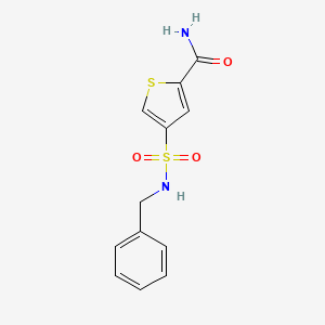 molecular formula C12H12N2O3S2 B5545322 4-[(benzylamino)sulfonyl]-2-thiophenecarboxamide 