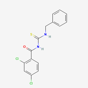 molecular formula C15H12Cl2N2OS B5545328 N-[(benzylamino)carbonothioyl]-2,4-dichlorobenzamide 